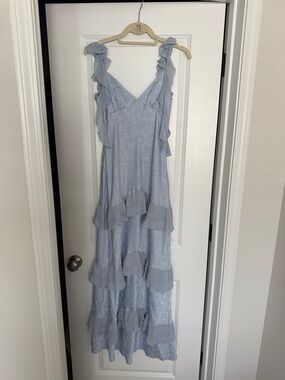 Beginning Boutique Powder Blue Ruffle Tiered Maxi Dress